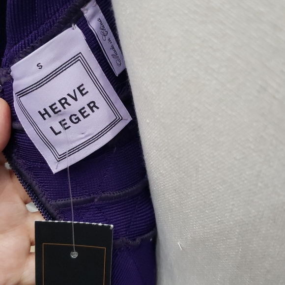 💜NEW Herve Leger S Dress Purple💜 - Picture 9 of 11